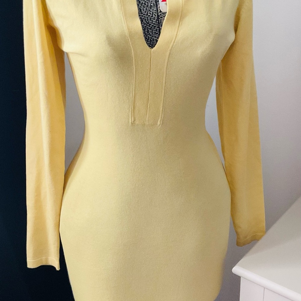 Ronny Kobo Collection Yellow Long Sleeve Dress